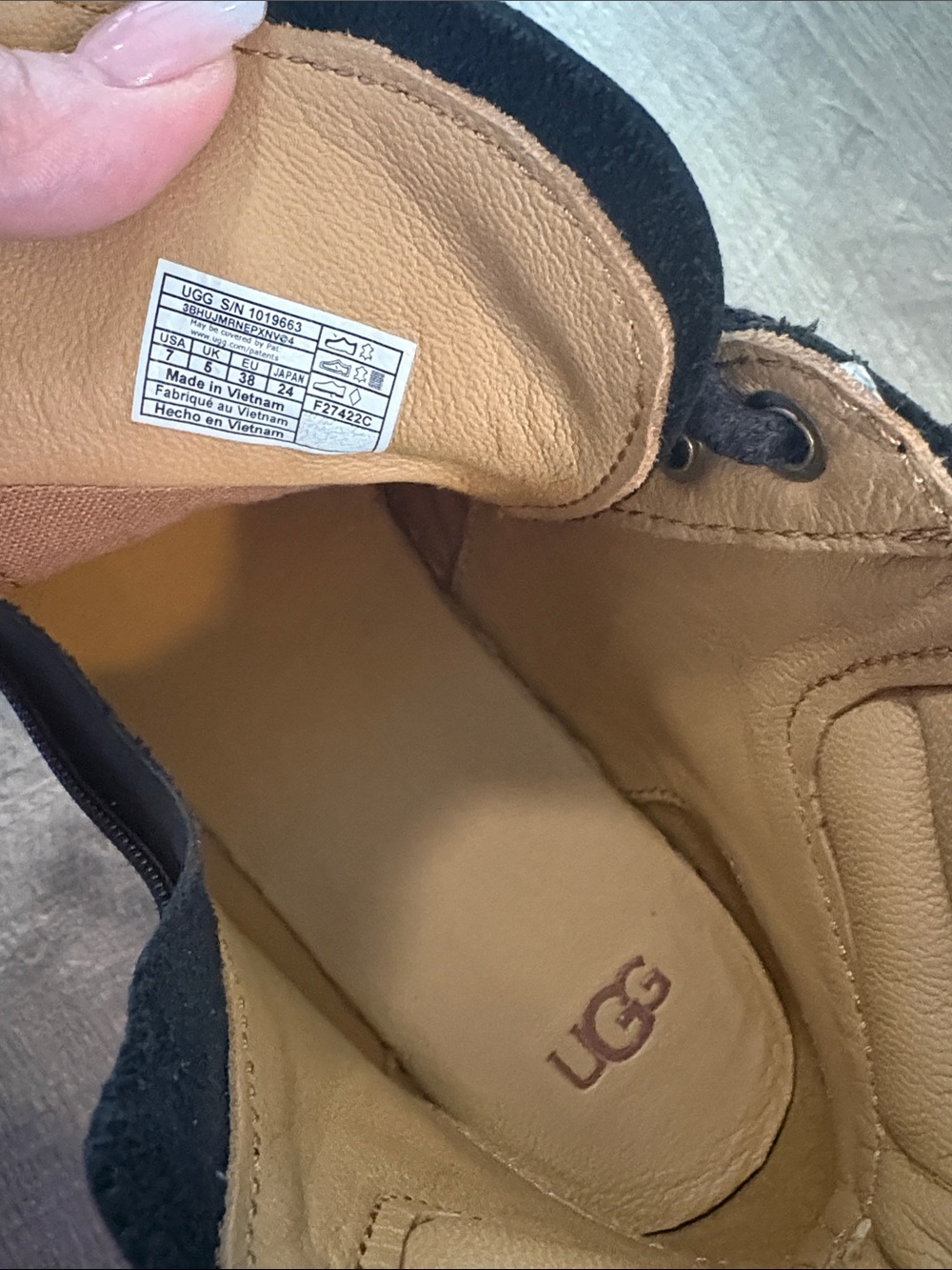 UGG Black High-Top Sneakers with Side Zipper size 7 - Picture 6 of 7